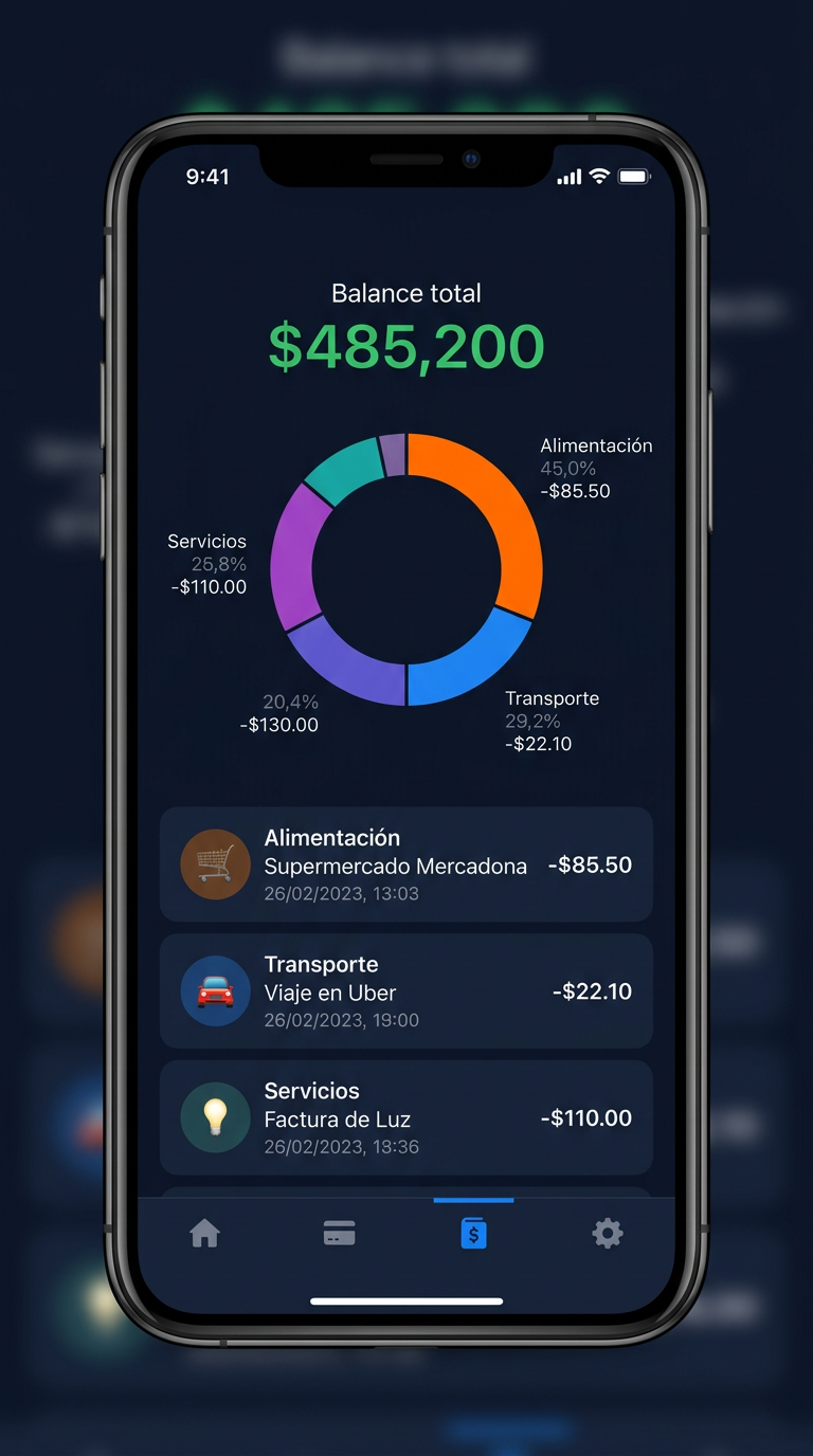 Dashboard de CentFi en móvil